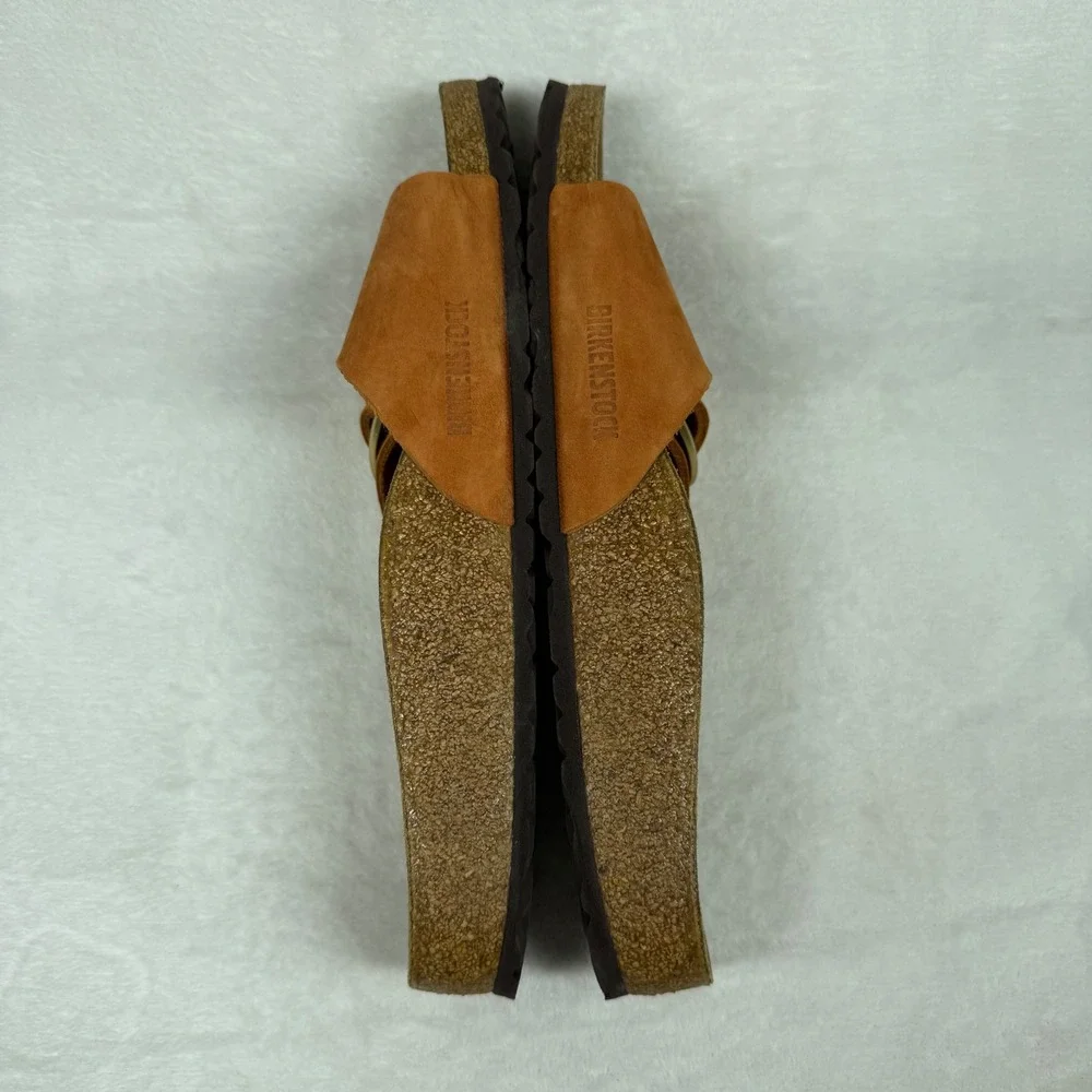 Birkenstock Madrid Big Buckle Burnt Orange Nubuck Leather Slide Sandals 42 L11 - Picture 9 of 11